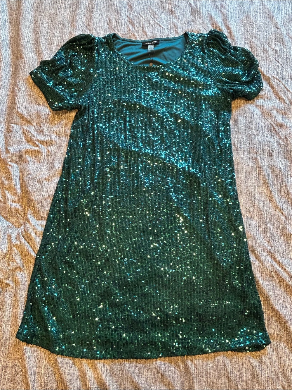 Cable & Gauge Teal Green Sequin Party Dress